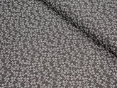 BLACK WITH WHITE LEAF PRINTED PREMIUM MIX LINEN SHIRT FABRIC.